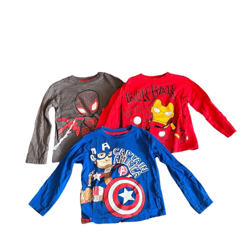 Toddler boys superhero long sleeve t-shirts size 4T